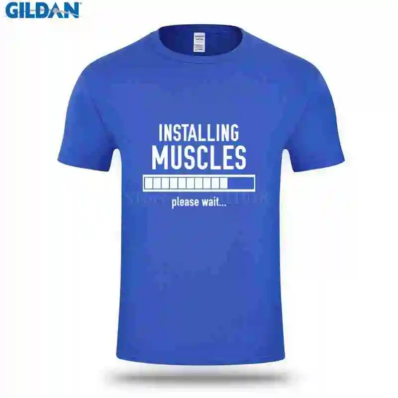 Humor Men Tshirt Breathable Hiphop Tops Installing Muscles T Shirt Cotton Anti-Wrinkle Homme | Мужская одежда