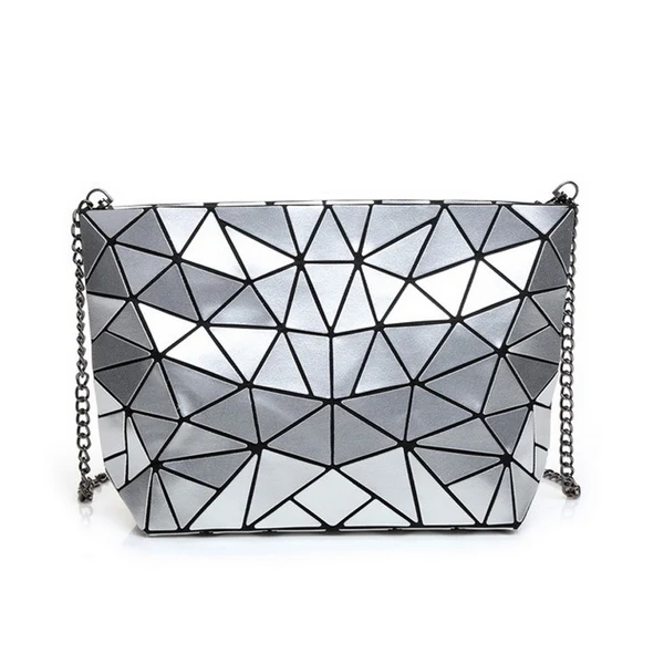 chain silver Модная женская роскошная сумка Bao, Пляжная Сумочка, голограмма, сумка через плечо, сумка-мессенджер, клатч, bolsa feminina, серебро - Цвет: chain silver