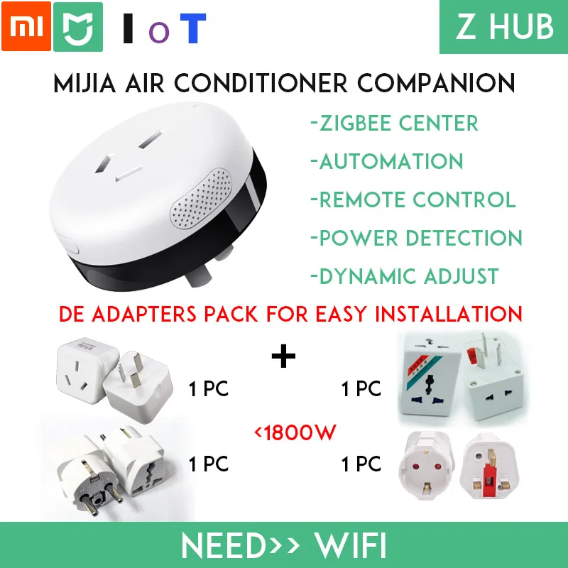 ZACC DE Оригинальная Xiaomi mi домашняя серия mi JIA IoT Интернет вещей умная розетка и т. д. WiFi ZIGBEE, Bluetooth концентратор Sub пульт дистанционного управления - Цвет: ZACC DE