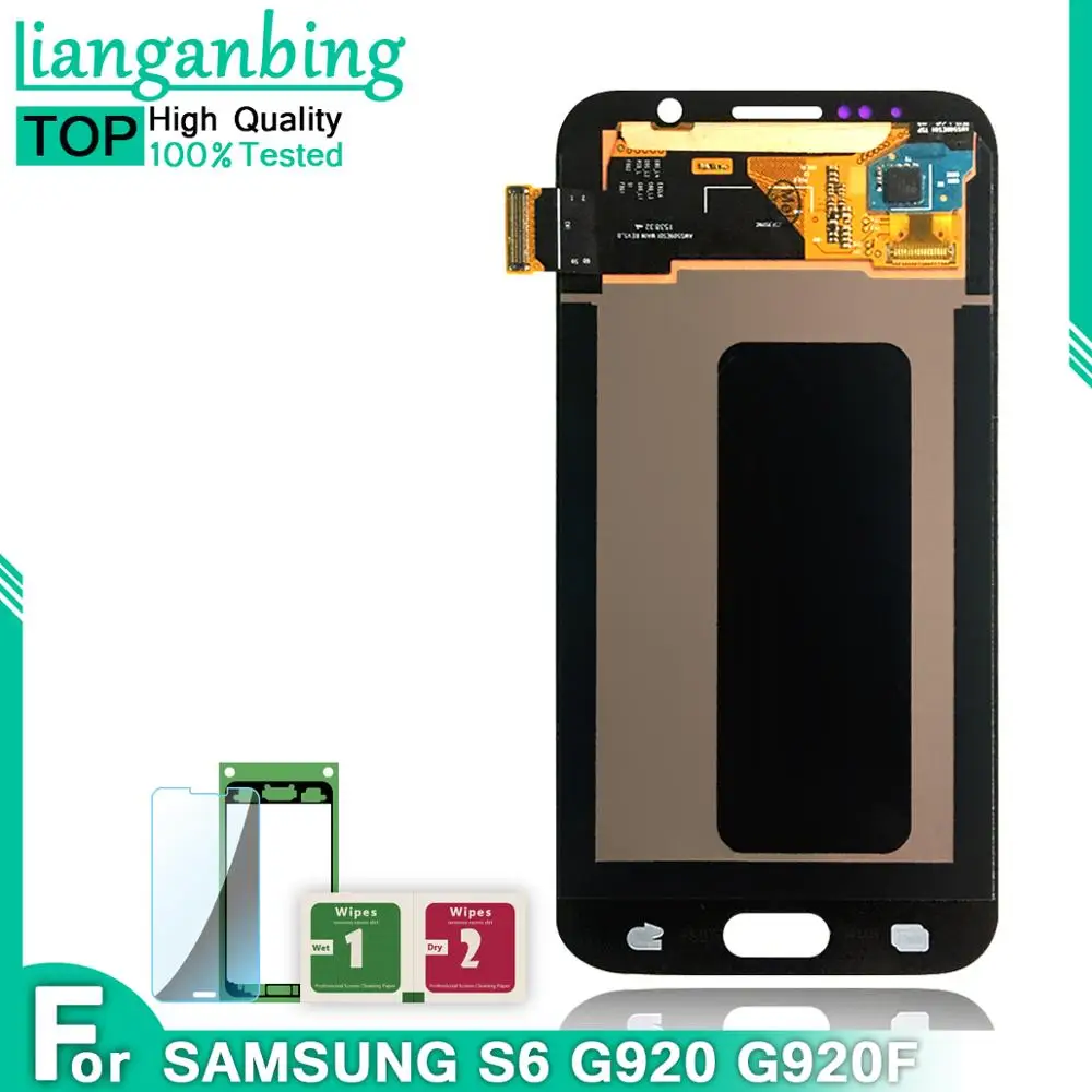 Супер AMOLED lcd S6 G920 G920F дисплей протестированный рабочий сенсорный экран в сборе для Samsung Galaxy S6 черный белый золотой