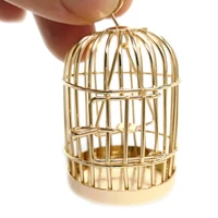 112 dollhouse miniature furniture metal bird cage for dollhouse decor