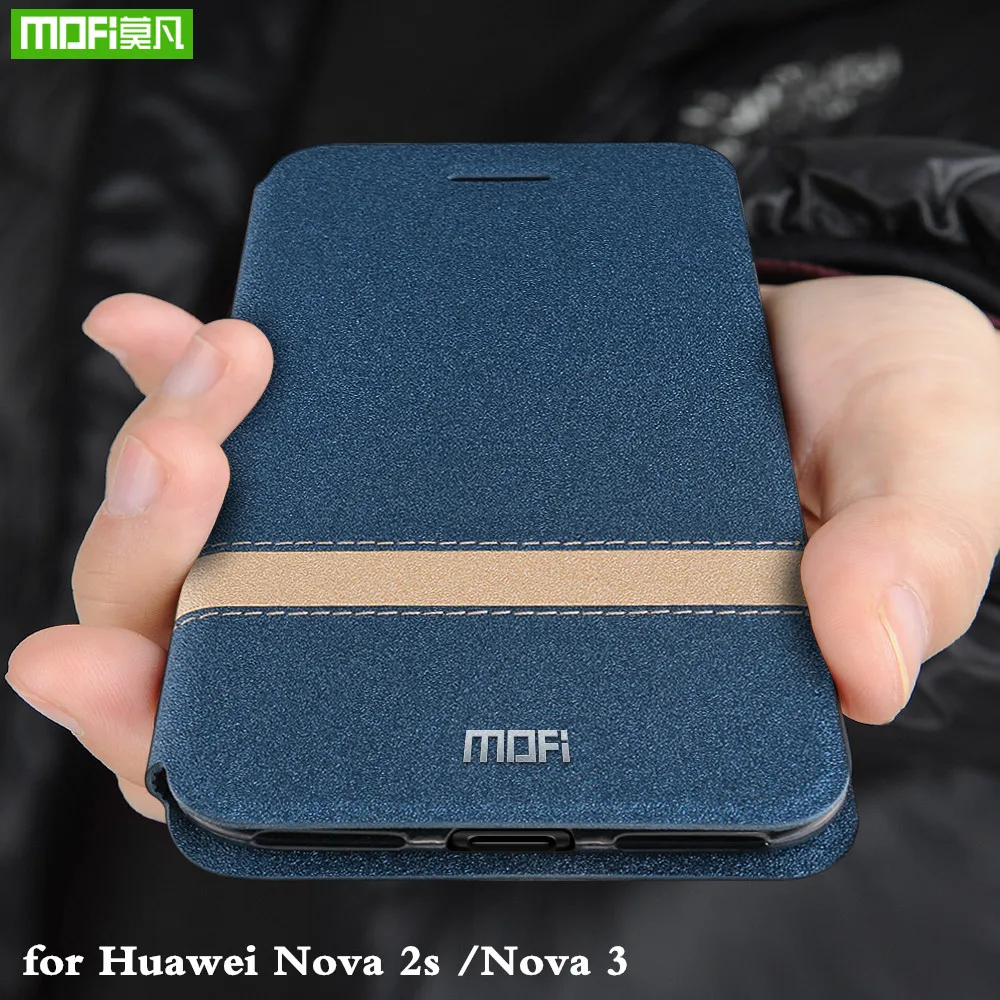 Флип чехол MOFi для Huawei Nova 3 2S ТПУ искусственная кожа Nova3 силиконовый книжка