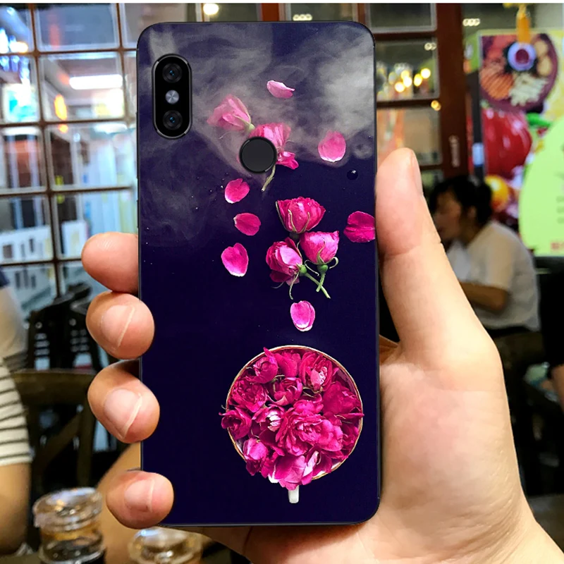 For xiaomi Redmi Note 5 case back cover Beautiful flower Soft shell Note5 cases Red mi phone | Мобильные телефоны и