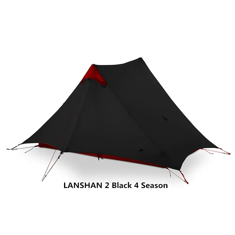 Black 2P 4 Season LanShan 2 3F UL GEAR 2 человека Открытый Сверхлегкий кемпинговый тент 3 сезона Профессиональный 15D Silnylon бескаркасная палатка 4 сезона - Цвет: Black 2P 4 Season