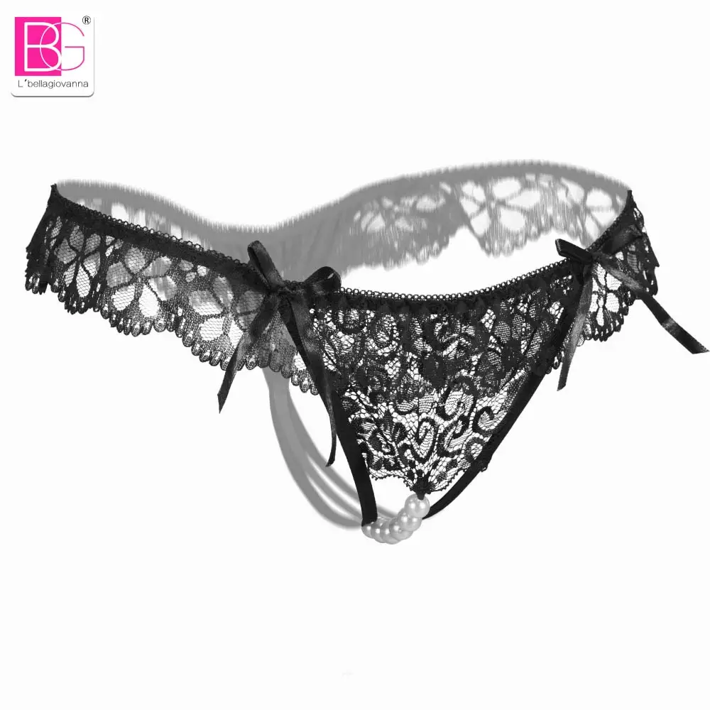 Сексуальные женские трусики танга стринги с открытой кромкой жемчугом женское
