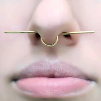punk nose ring handmade piercing jewelry 925 silver gold filled faux piercing false septum hoop clicker grillz fake nose ring