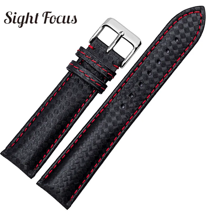 Black Red Silver 20 мм 22 мм часы ремешок для швейцарских военных Luftwaffe наручные часы браслет армейский Синий Оранжевый Красный сшитый мужской ремень сменный ремешок - Цвет ремешка: Black Red Silver
