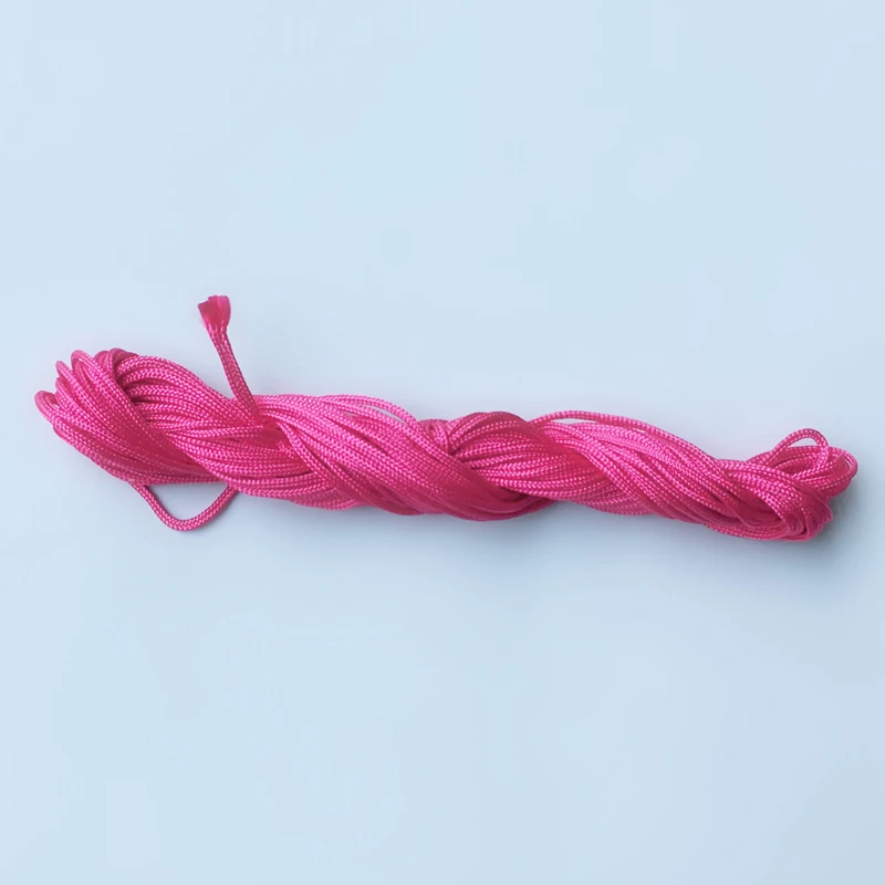Rose red 15m Аксессуары для детских прорезывателей, 15 м, атласный нейлоновый шнур для силиконовых прорезывателей, ожерелье, браслет, 1,5 мм, шелковые веревочные шнуры для соски, зажим - Цвет: Rose red 15m