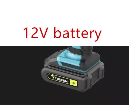 just 12V battery Xiaomi Mijia Tonfon Беспроводной Электрическая аккумуляторная ударная дрель Мощность драйвера 12/20V 2000 мА/ч, Батарея 2-Скорость адаптер для розеток европейского стандарта для домашних работ - Цвет: just 12V battery