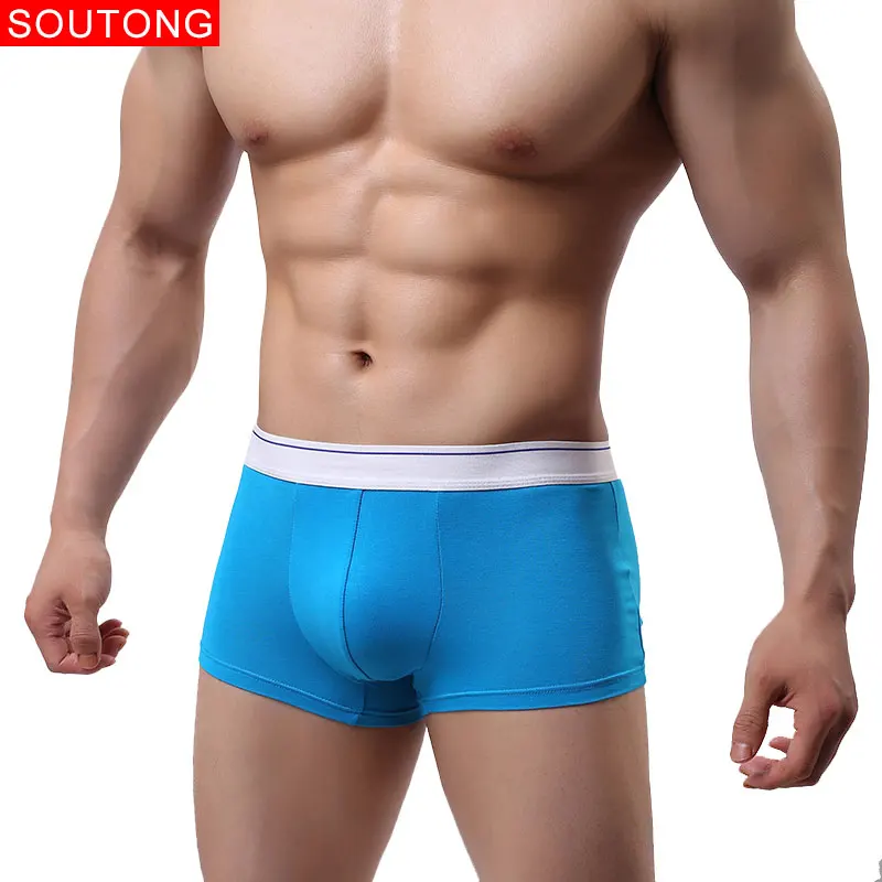 

Soutong 4 Pcs/lot Men Underwear Boxers Shorts Cotton Men Boxers Solid Men Soft Underpants Underwear Masculina Cueca Boxers st16