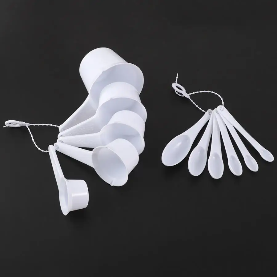 11 шт Пластиковые мерные ложки чашки со шкалой кухонные столовые ручки аксессуары