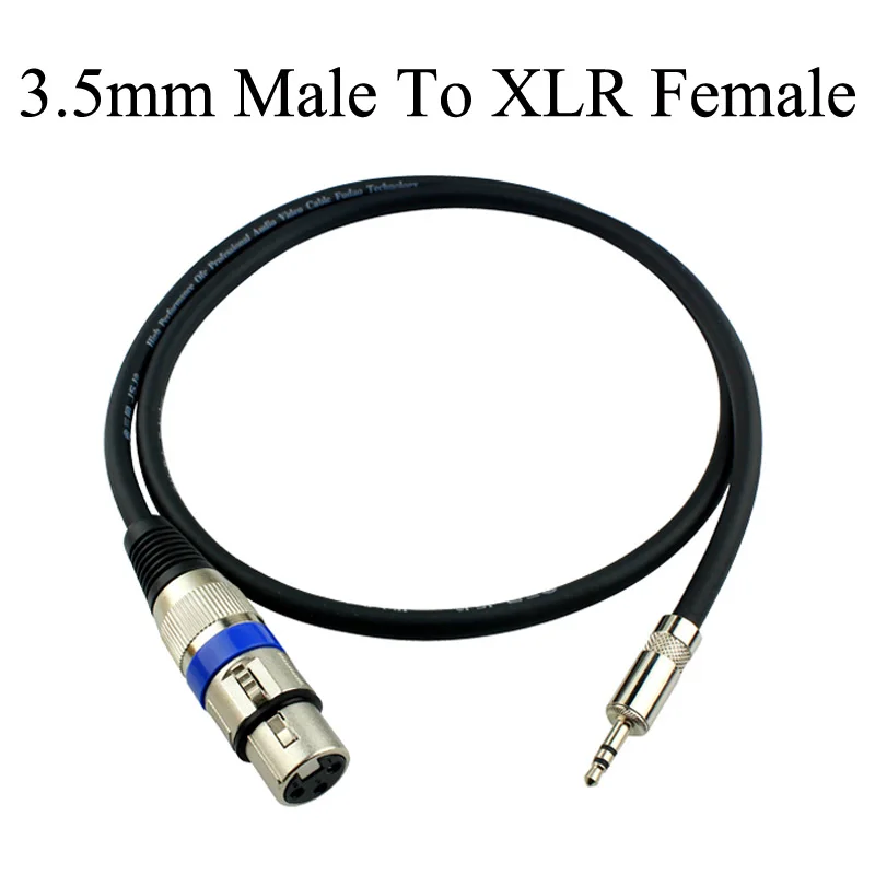 3,5 мм 1/8 дюйма разъем для XLR 3P Мужской Женский кабель аудио кабель-адаптер XLR 3PIN стерео динамик наушники микрофон 0,5 м-30 м - Цвет: 3.5mm To XLR Female