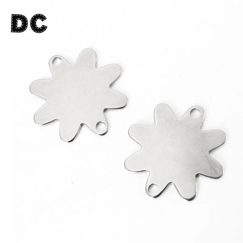 DC 10 шт./лот 30 мм Серебряный тон из нержавеющей стали металлический цветок