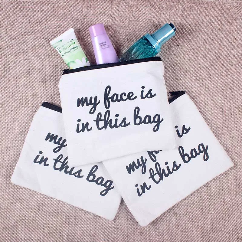Женский чехол для косметики My Face Is In This Bag простой с 3D принтом новинка 2019