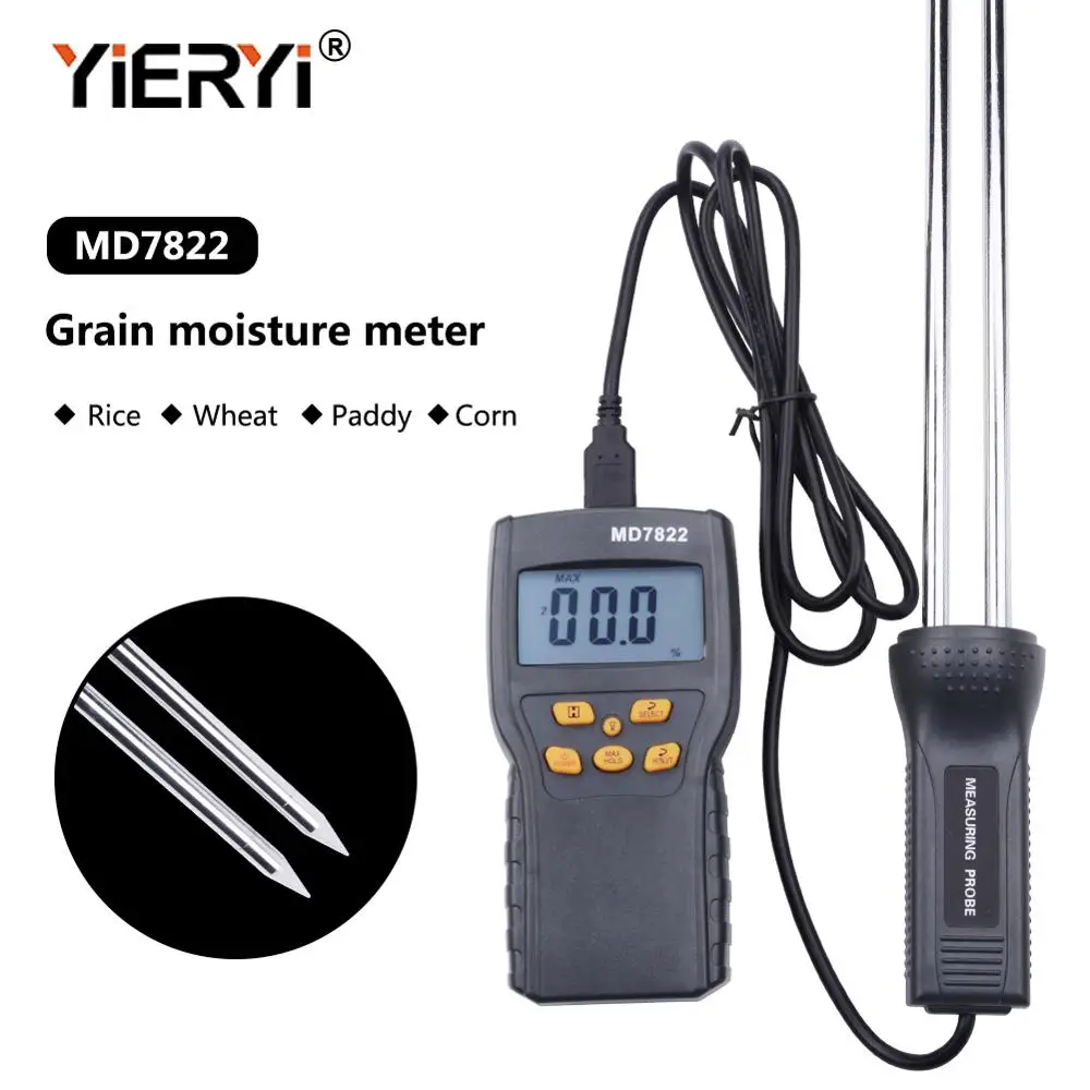 Цифровой измеритель влажности зерна yieryi MD7822 тестер с ЖК дисплеем содержит