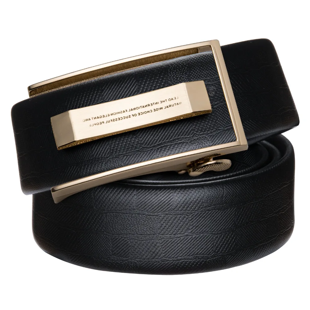 

2018 Smooth Automatic Buckle Belts For Men Famous Brand Solid Strap Genuine Leather Belt Good Quality Waistband For Business