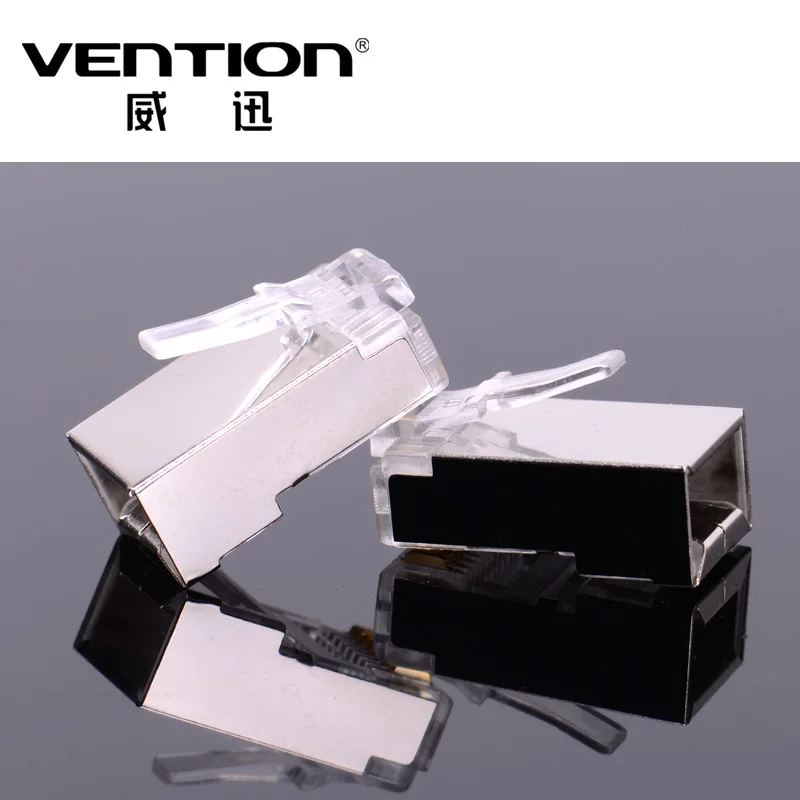 Vention 100 шт./компл. RJ45 коннектор адаптер для кошек 6 FTP металлический защищенный