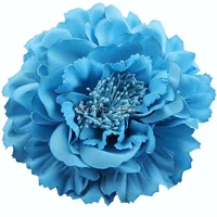 10pcslot bohemian peony brooch barrette hair clip blue fabric flower holiday accessories hairclips women teenage head pieces