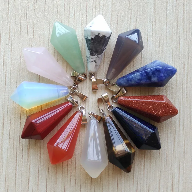 12 шт. подвески в виде пирамиды из натурального камня|pendants wholesale|f pendanthexagon pyramid |