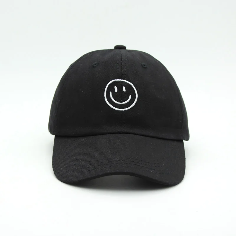 Новый стиль бейсболка шапка-бейсболка вышивка смайлик новый хлопок casquette Осенняя