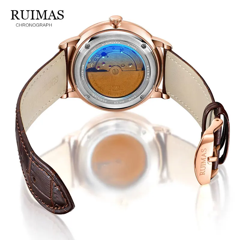 2019 new Ultra-thin simple classic men mechanical watches business waterproof watch luxury brand genuine leather automatic | Наручные
