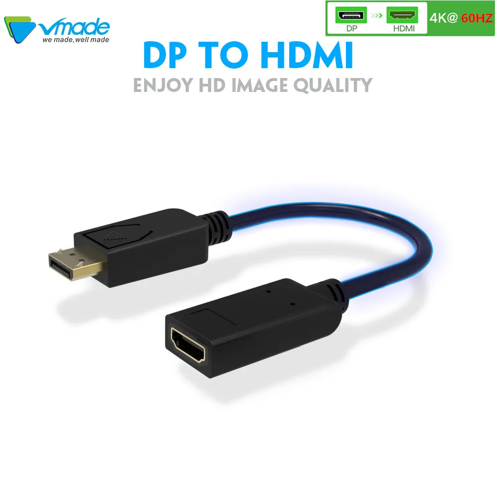 Vmade Мини DP к HDMI Дисплей порт адаптер портов дисплея кабель конвертер для ПК