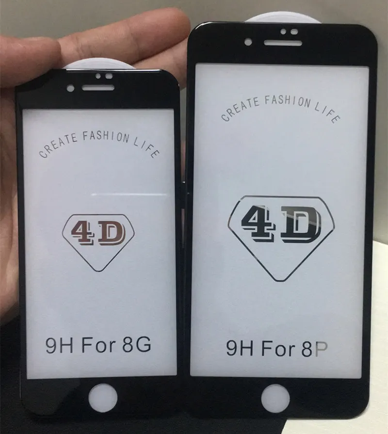 4D полное покрытие lcd закаленное стекло для iPhone 8 8 Plus Новинка 2nd Gen 3D взрывобезопасная Пленка чехол на 8 4," 5,5" черный