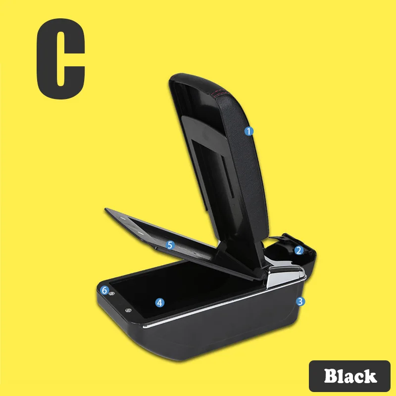 C Style Black Автомобильный подлокотник для Chevrolet Cruze 2009 2010 2011 2012 2013 USB Подстаканник Пепельница органайзеры аксессуары - Название цвета: C Style Black