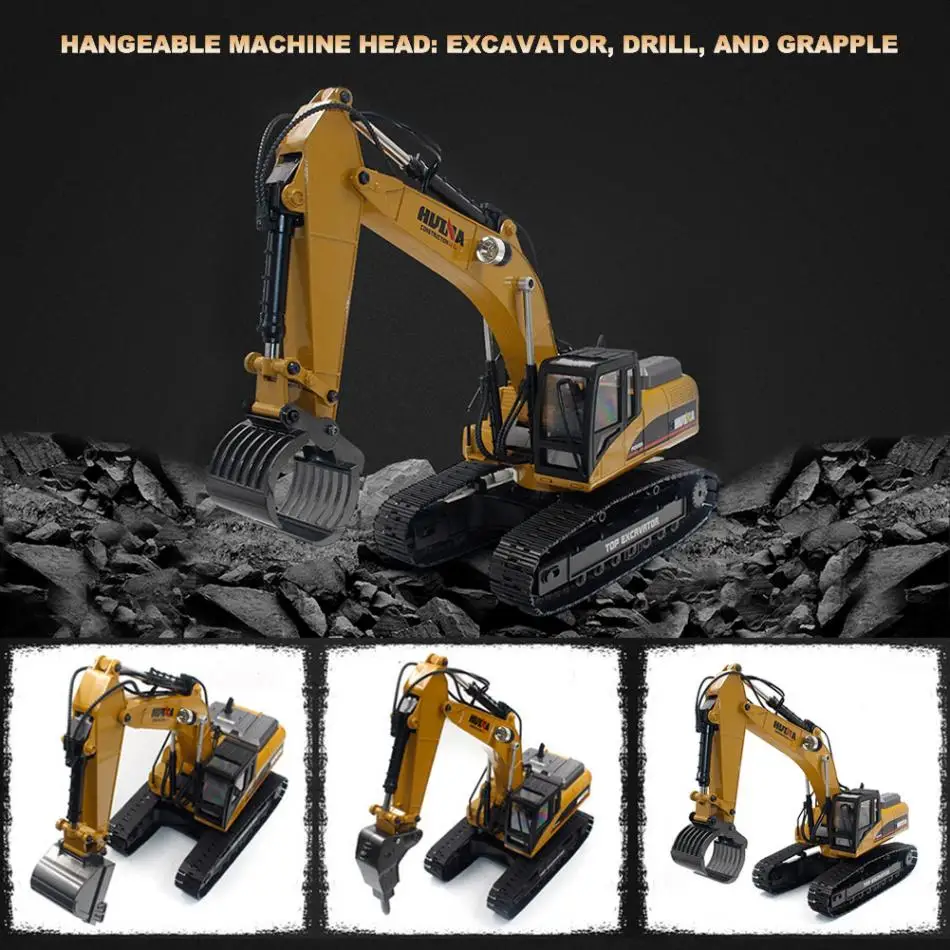HUINA 1580 RC экскаватор игрушки 2,4G 1/14 23 канала 3 в 1 RC электрический строительный экскаватор инженерные транспортные средства Игрушки для мальчиков