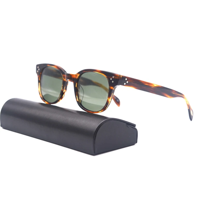 

Vintage Retro Oval Sunglasses Men Polarized Acetate Eyeglasses Tony Stark Sun Glasses Driving Eyewear Classic Iron Man Glasses