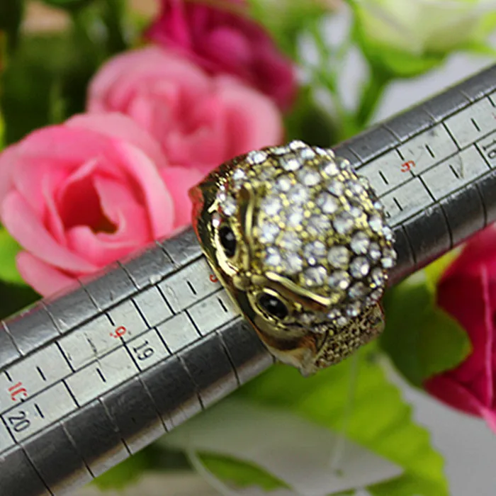 2017 винтажное огромное позолоченное кольцо с большой совой мужское со стразами в