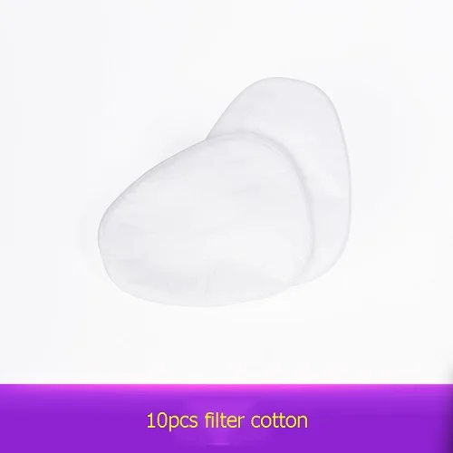 10pcs filter cotton Противогаз с активированным углем, химический спрей, пыленепроницаемый органический паровой газ, дышащий сварочный антидымовый пестицид, специальный респиратор - Цвет: 10pcs filter cotton
