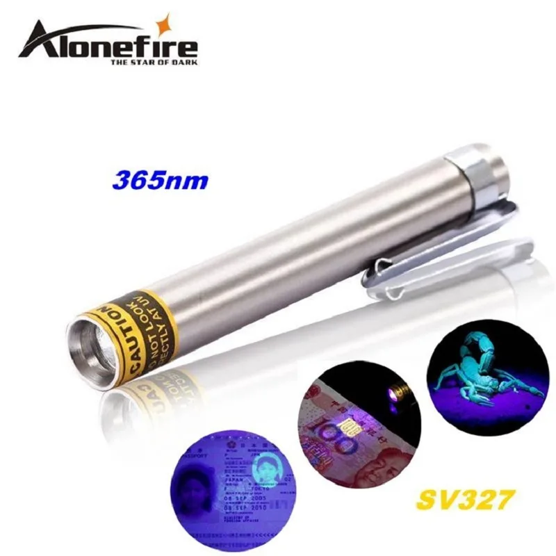 Светодиодный УФ фонарик ALONEFIRE SV327 из нержавеющей стали водонепроницаемый