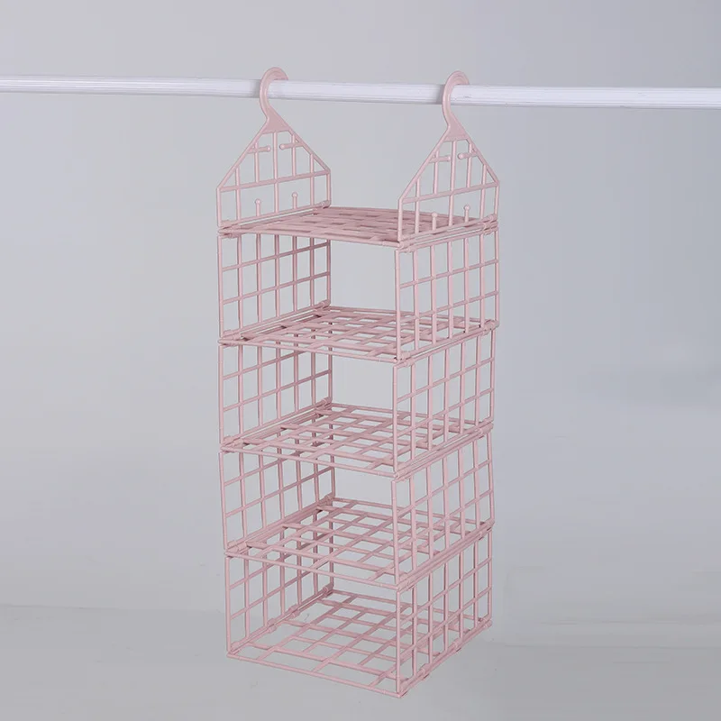 Nordic Pink 4 1 шт. домашний гардероб слой ed Складная стойка для хранения подвесная креативная подвесная сумка для одежды отделка для хранения многослойная стойка для хранения - Цвет: Nordic Pink 4