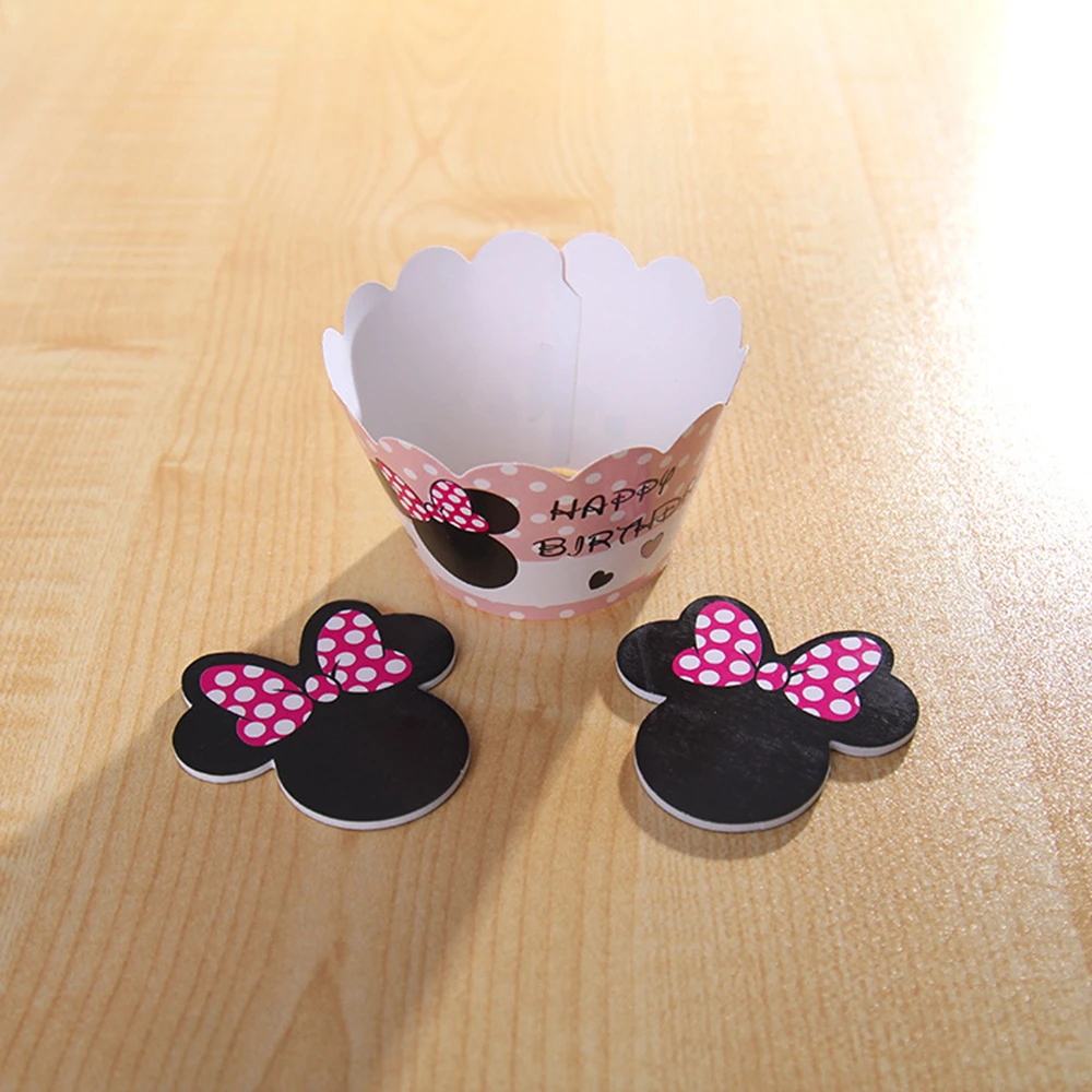 24 шт./партия новая серия Минни бумажная Форма для пирога комплект с краями