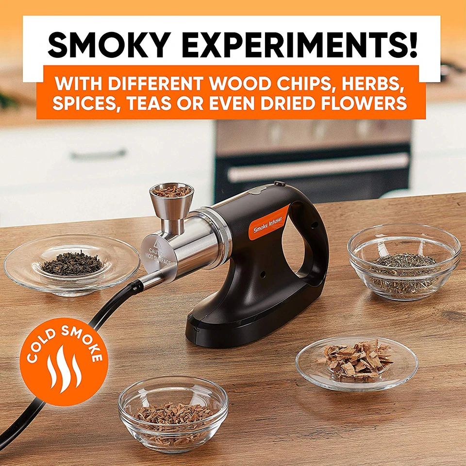 Portable Handheld Cold Smoking Gun with Vacuum Sealer Electric Food Drink Cocktail Smoker Woodchips Smoke Infuser Machine S268