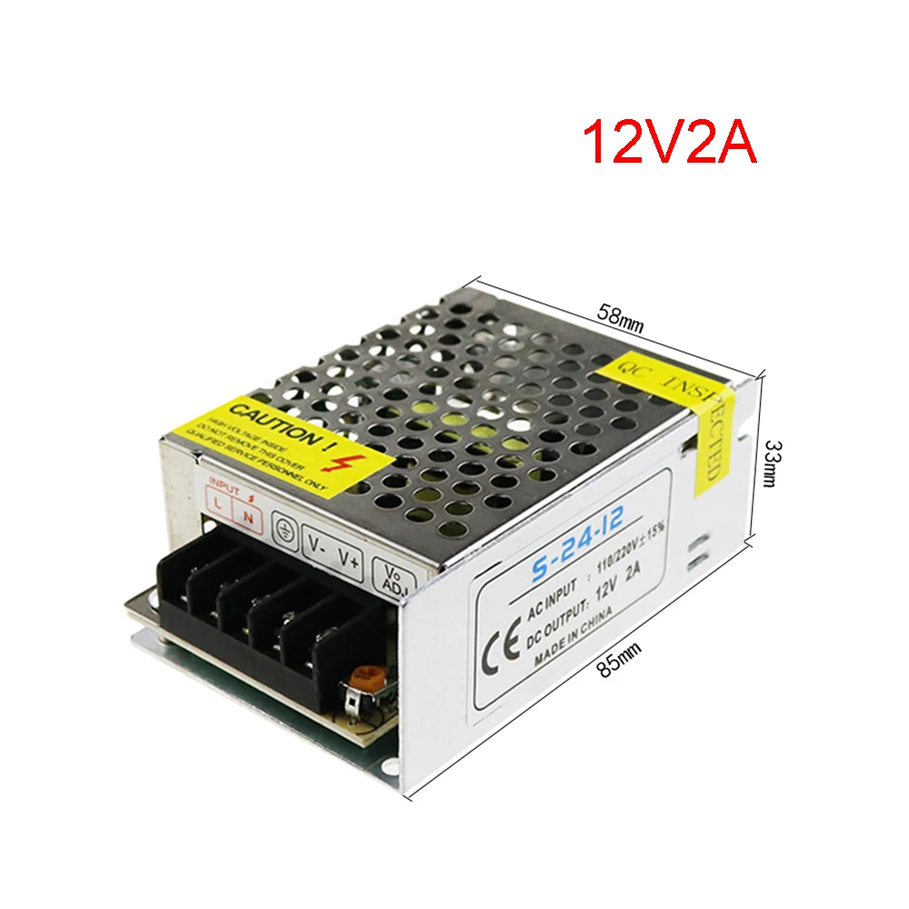 

2А выключатель питания Трансформатор 24 Вт алюминий AC110V/AC220V до DC12V напряжение для светодиодной ленты модуль освещения в наличии W