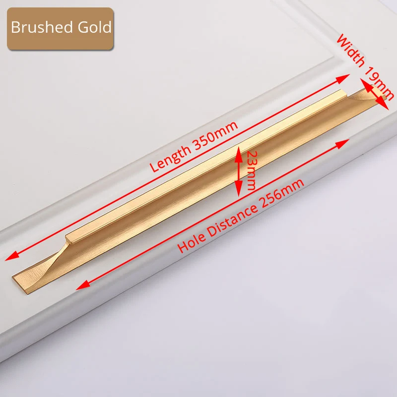 Gold 256mm KAK, американский стиль, черные ручки для шкафа, золото, твердый алюминиевый сплав, кухонный шкаф, ручки для выдвижных ящиков оборудование для обработки мебели - Цвет: Gold 256mm