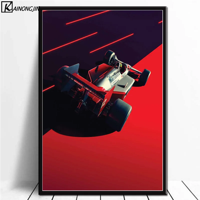 002 Ayrton Senna плакат F1 формула гоночный автомобиль плакаты и принты Холст Живопись стены Искусство картина для гостиной домашний декор - Цвет: 002