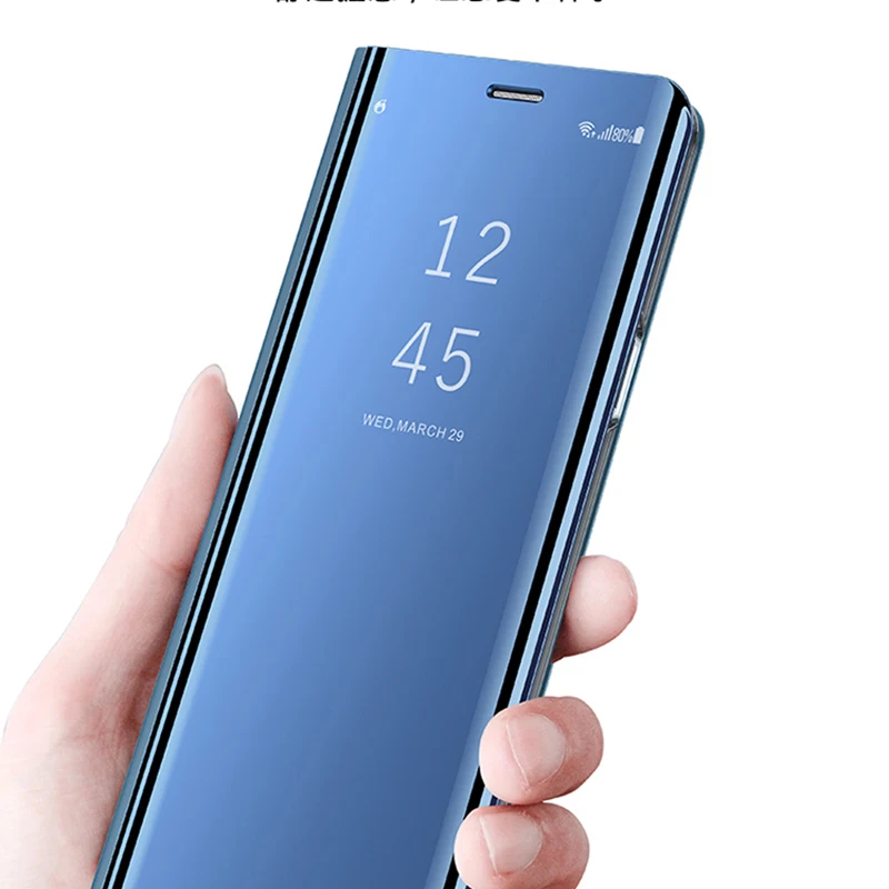 Мобильный чехол для телефона huawei Y9 2019 роскошный сенсорный экран зеркало Смарт