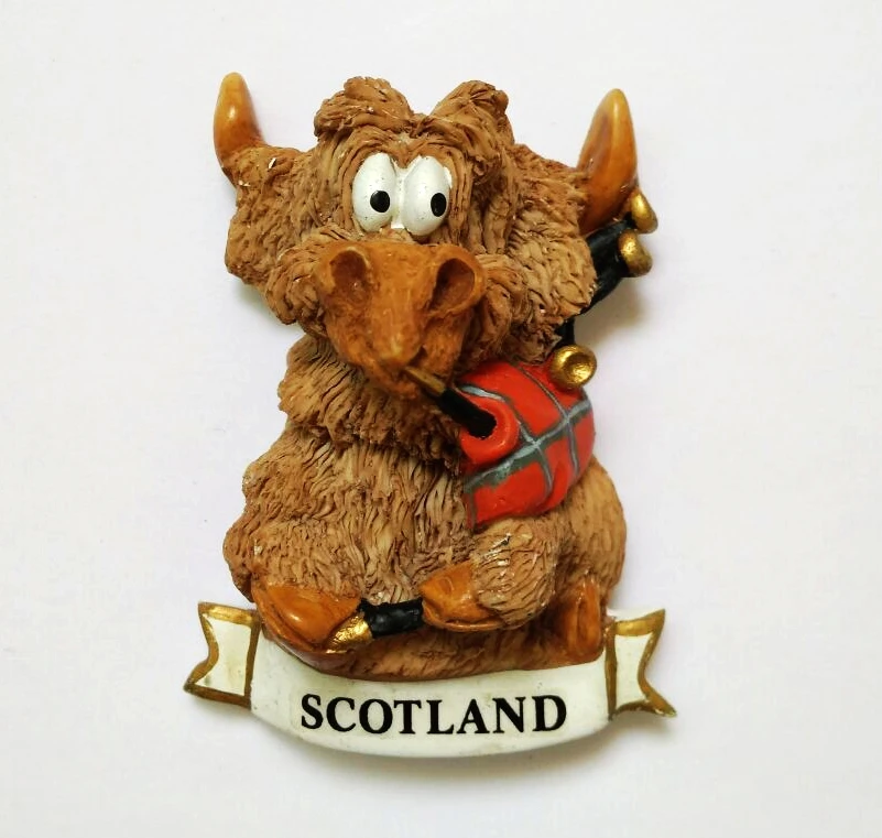 Ручная работа крашеный в стиле Scotland рюкзак 3D магниты на холодильник английские