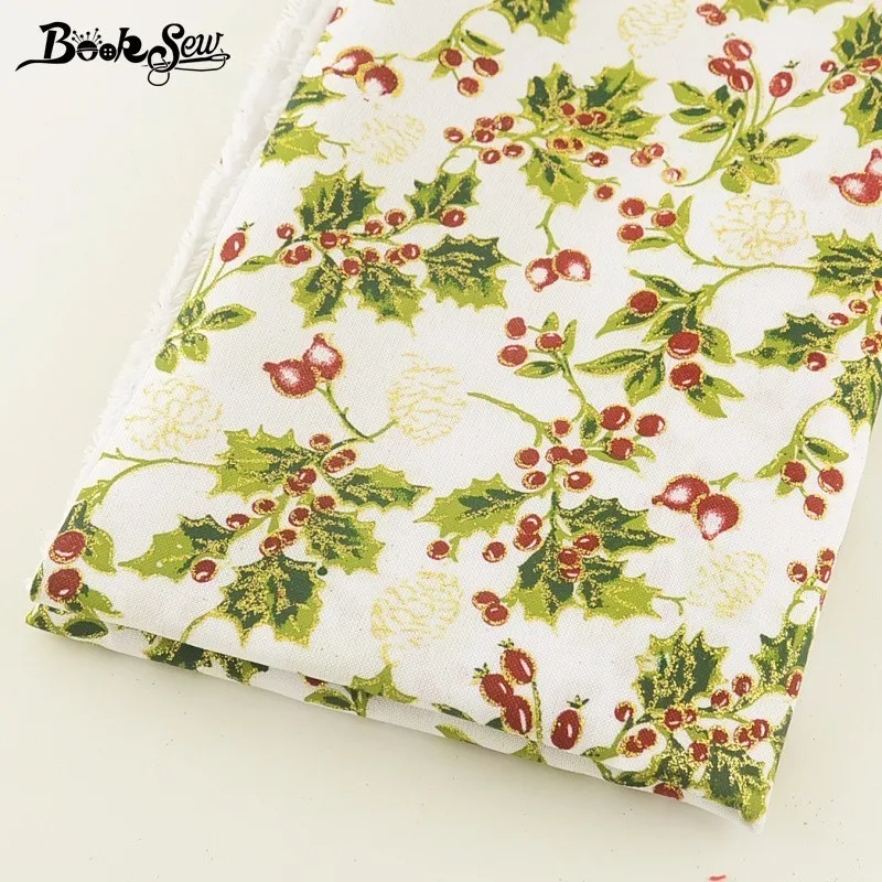 Booksew Лен Ткань Новогодние товары листья Дизайн 50x150 см метр ткани Вышивание DIY для