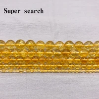 natural gem stone citrines beads 4 6 8 10 12mm lemon crackle rock crystal beads fit diy fashion jewelry making bracelet
