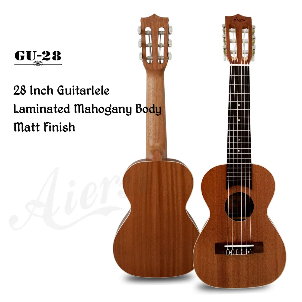 GU-028 Aiersi бренд Guitarlele 28 дюймов ламинированная КоА 6 струнная Гавайская гитара ukelele - Цвет: GU-028