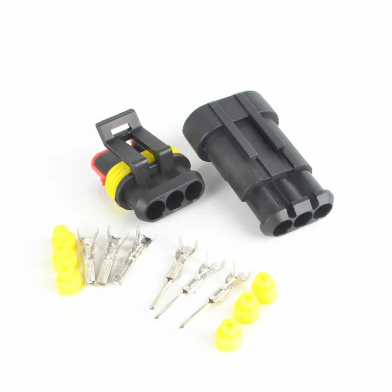 5sets 3 Pin Way Car Waterproof Electrical Wire Connector Plug Terminal Kit