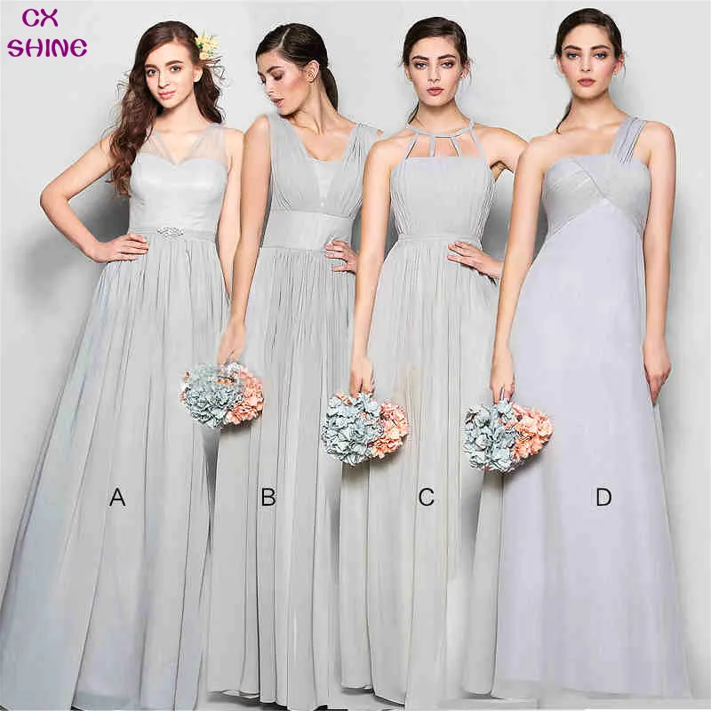 CX блеск пользовательские color! Новый шифон 4 style Длинные платье подружки невесты color