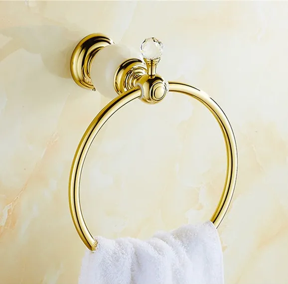 

NEW Arrival Luxurious Gold Design Towel Ring /Fashion Brass Wall Mount Bath Towel Holder &Towel Hanging Bathroom Accessories