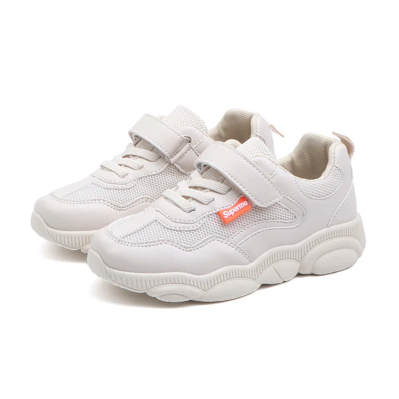 Удобные детские кроссовки из искусственной кожи для мальчиков и девочек