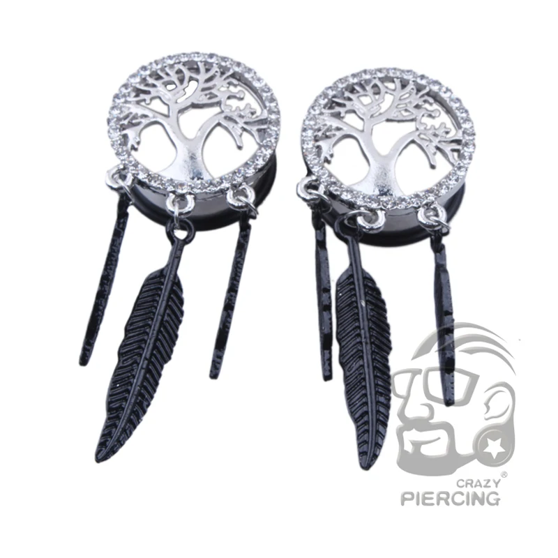 Черная затычка для ушей 8 мм 20 из нержавеющей стали|Украшения тела| |