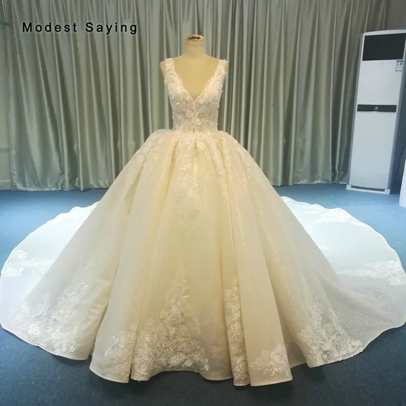 Роскошное бальное платье цвета слоновой кости и шампанского блестящие кружевные